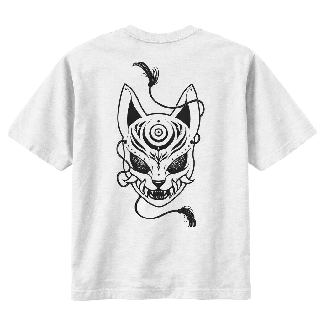 Kitsune Mask (Backprint) - Streetwear Oversized T-Shirt